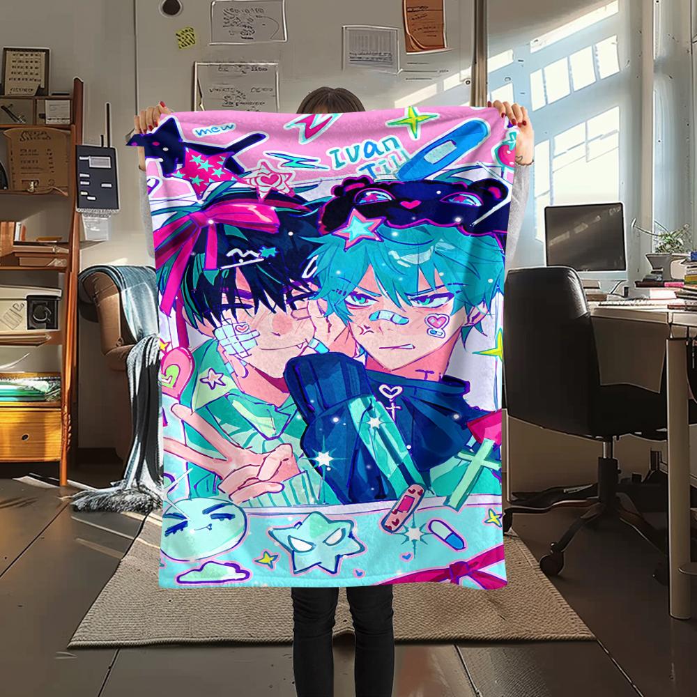 1PC Alien Stage Print Flannel Blanket, High quality All Seasons, Home Decor, Warmth and Comfort, Perfect for Christmas Gifts
