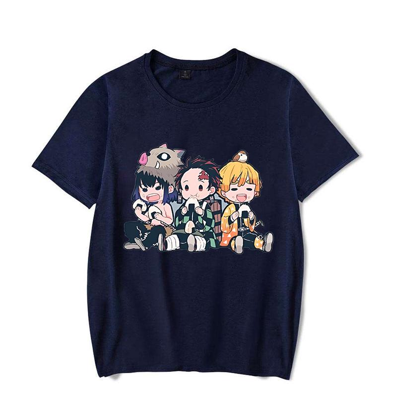 Funny Anime Hashibira Inosuke Kamado Tanjirou Agatsuma Zenitsu Cartoon Print T-shirt Summer Cool T Shirt Women Men Short Sleeve