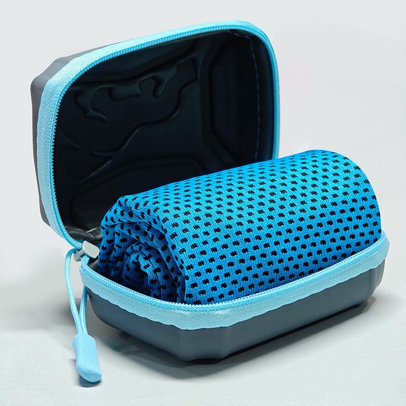 

Quick Dry Cooling Towel With EVA Case Instant Cold Feel Microfiber Sports Towel For Gym Running Yoga Camping Outdoor Fitness небесно-голубой