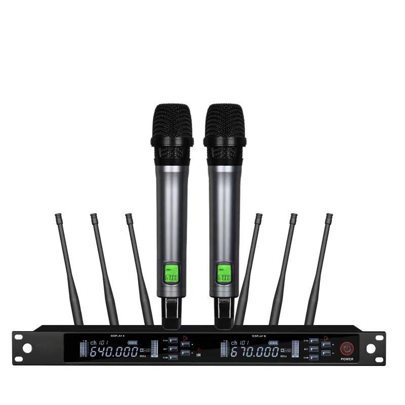 Wireless Professional Microphone Set with Anti-Howling for Karaoke, Meetings, and Performances