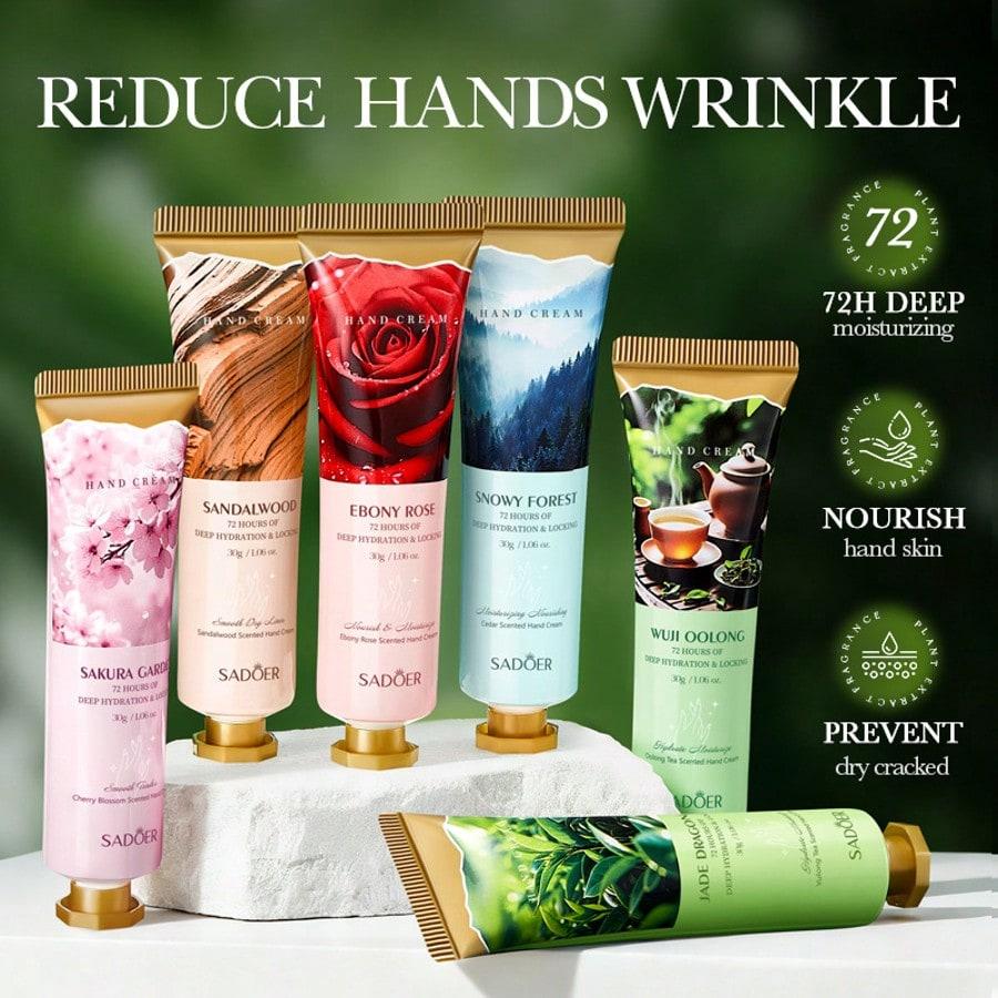 Hand Cream Care Set Moisturizing Herbal Fragrance Nourishing Skincare for Dry Hands 24H Hydration Natural Plant Extract Formula