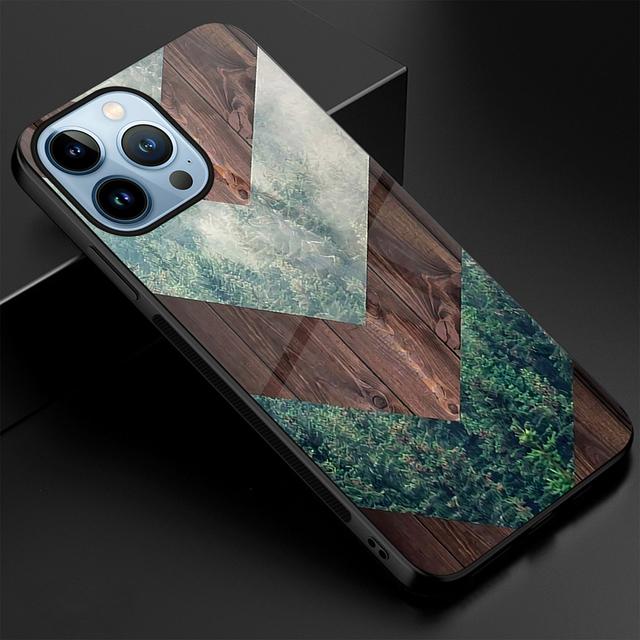 

Чехол с лесной геометрией, деревом и природой для Iphone 14 13 11 12 Pro Max Mini Xs Xr X 7 8 6s Plus Se 2022, чехол из закаленного стекла, чехол For iphone 11 Pro