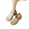 Premium soft leather Roman sandals women's 2025 new summer women's shoes fish mouth platform muffin shoes versatile high heels