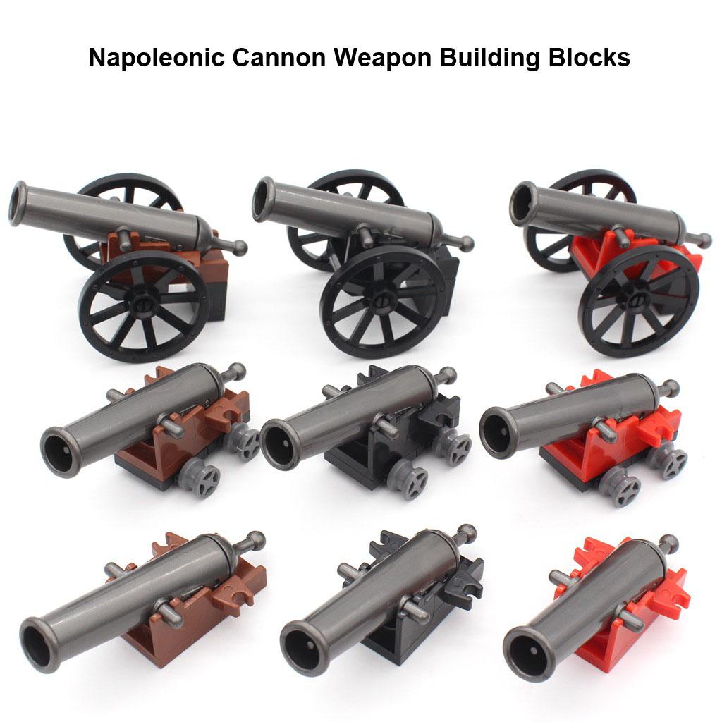Bai Fen Bai Dolls And Toys Moc Military Cannon Gun Wwii Napoleonic War Scene Soldiers Medieval Artillery Gun Army Building Block Set Toys For Kids