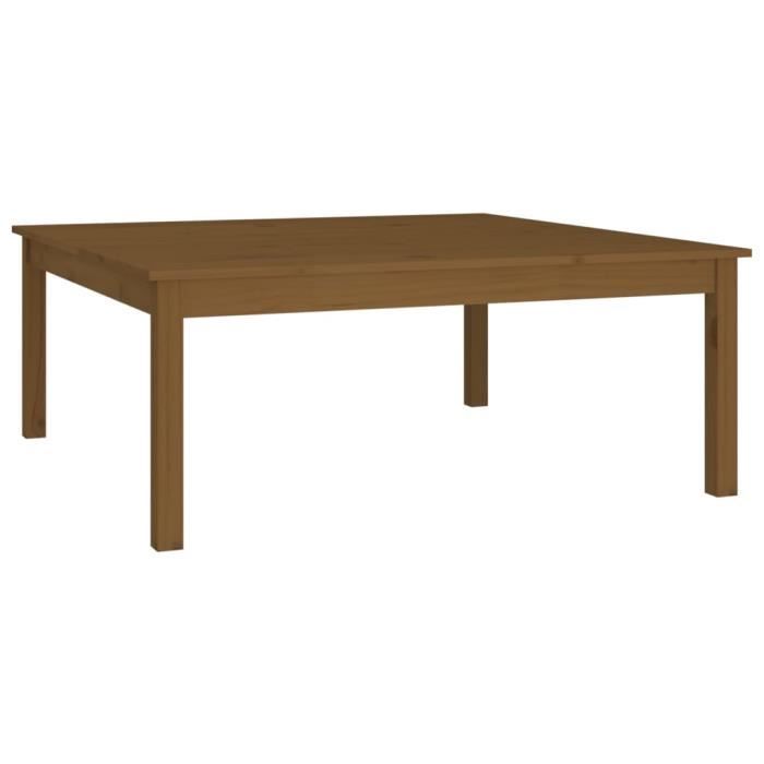 VidaXL Table basse Marron miel 100x100x40 cm Bois massif de pin 814292