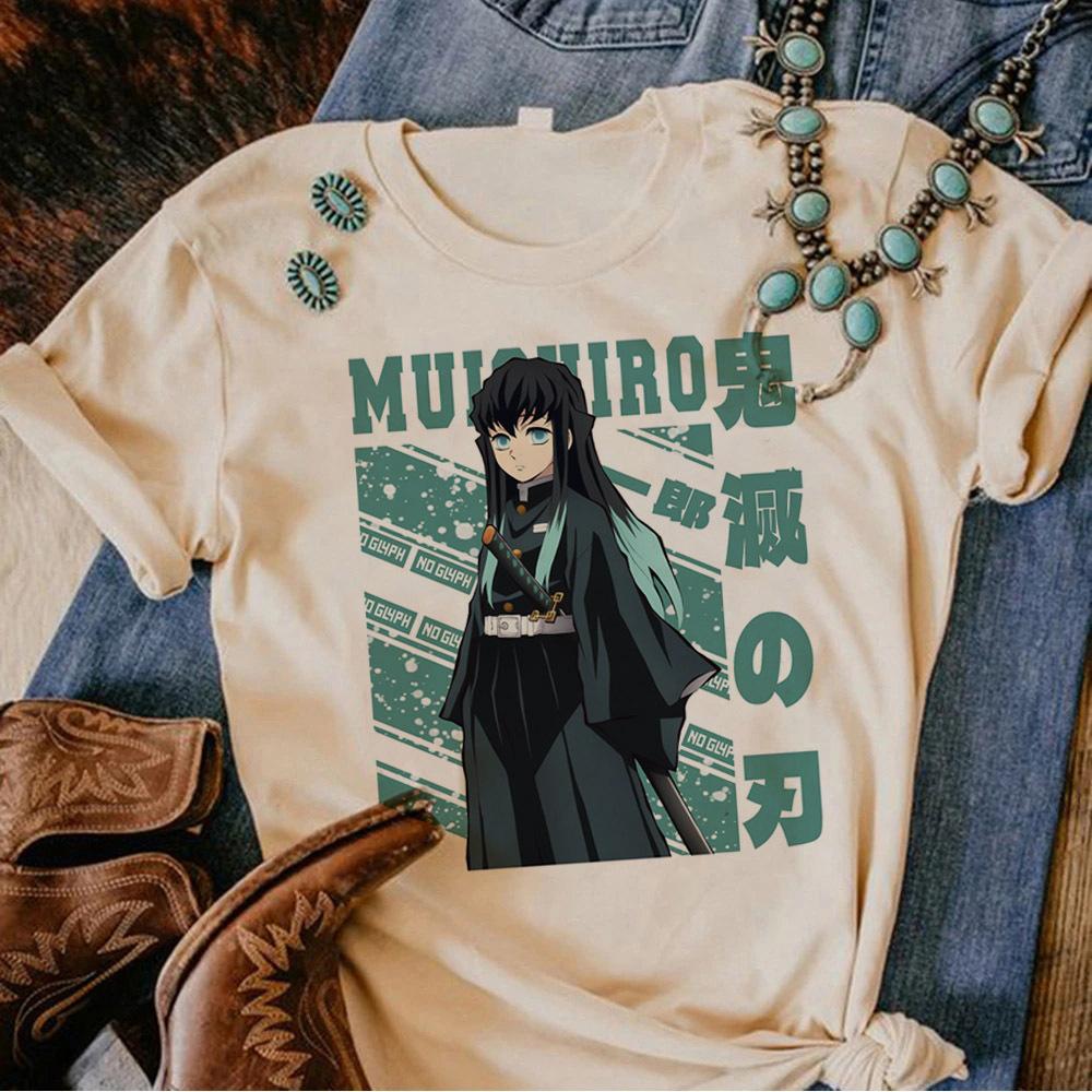 Muichiro Tokito women korean clothes harajuku  graphic aesthetic Comfortable anime shirt Retro women Vintage Breathable Pastel