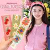 Kids Pastoral Style Floral Knitting Bangs Hairband Girl Broken Hair Finishing Hairband Sweet Headband Face Wash Hairpin