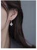 925 Sterling Silver Angel Teardrop Earrings for Women, High-End Niche Light Luxury with Cat's Eye Stone.