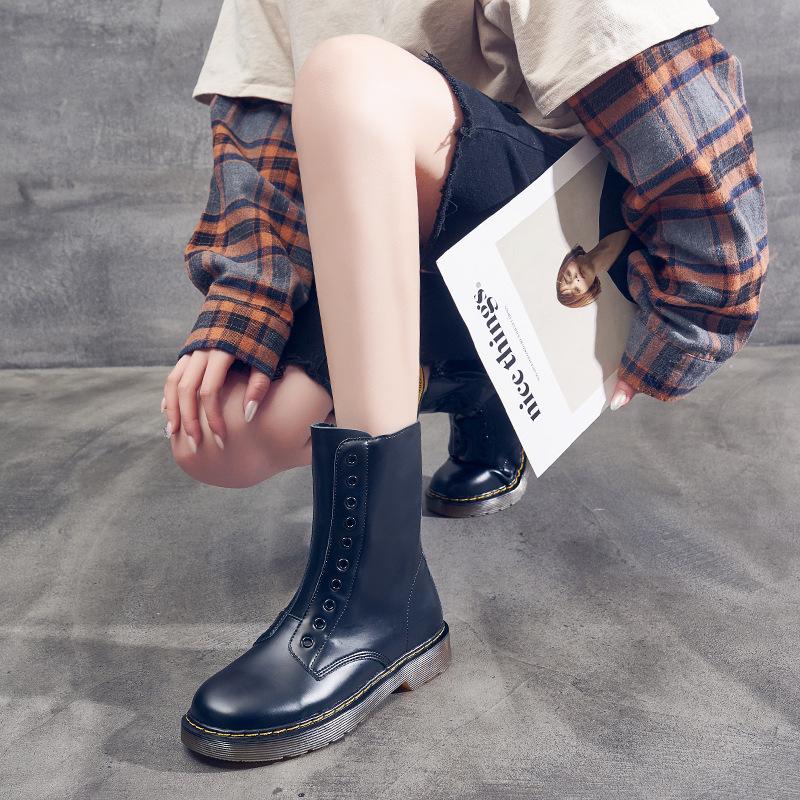 Primavera Otoño Mujeres Moda British Martin Botas de Cuero Casual Botas  Altas Chelsea Botas Chelsea comprar a buen precio — entrega gratuita,  reseñas reales con fotos — Joom
