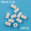 W6x8.5 2A Plastic Worm Gear 0.5M 8mm / 8.5mm Length 6mm Diameter Helical Pinion DIY Model Toy Parts Accessories W6x8 2A