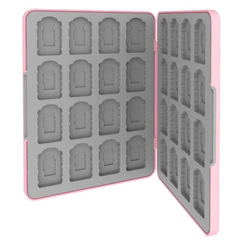 

Чехол для игровых карт с 32 слотами для игровых карт Портативный игровой защитный органайзер Коробка для хранения игр для Nintendo Switch2 2025/OLED/Lite розовый