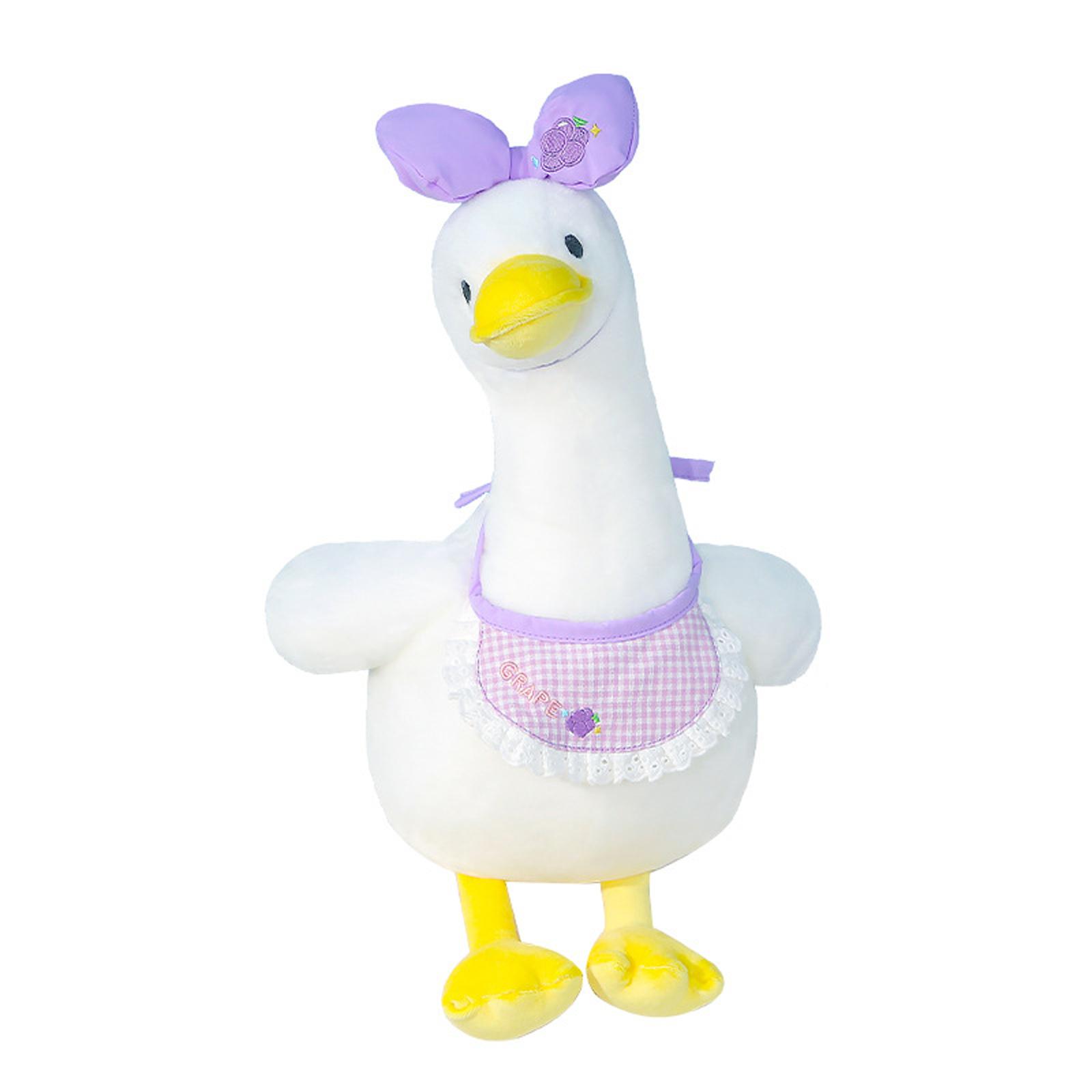 

Plush Duck Toy 35cm Soft Stuffed Animal with Fabric Headband and Apron Decorative Accessories for Kids and Collectors One Size