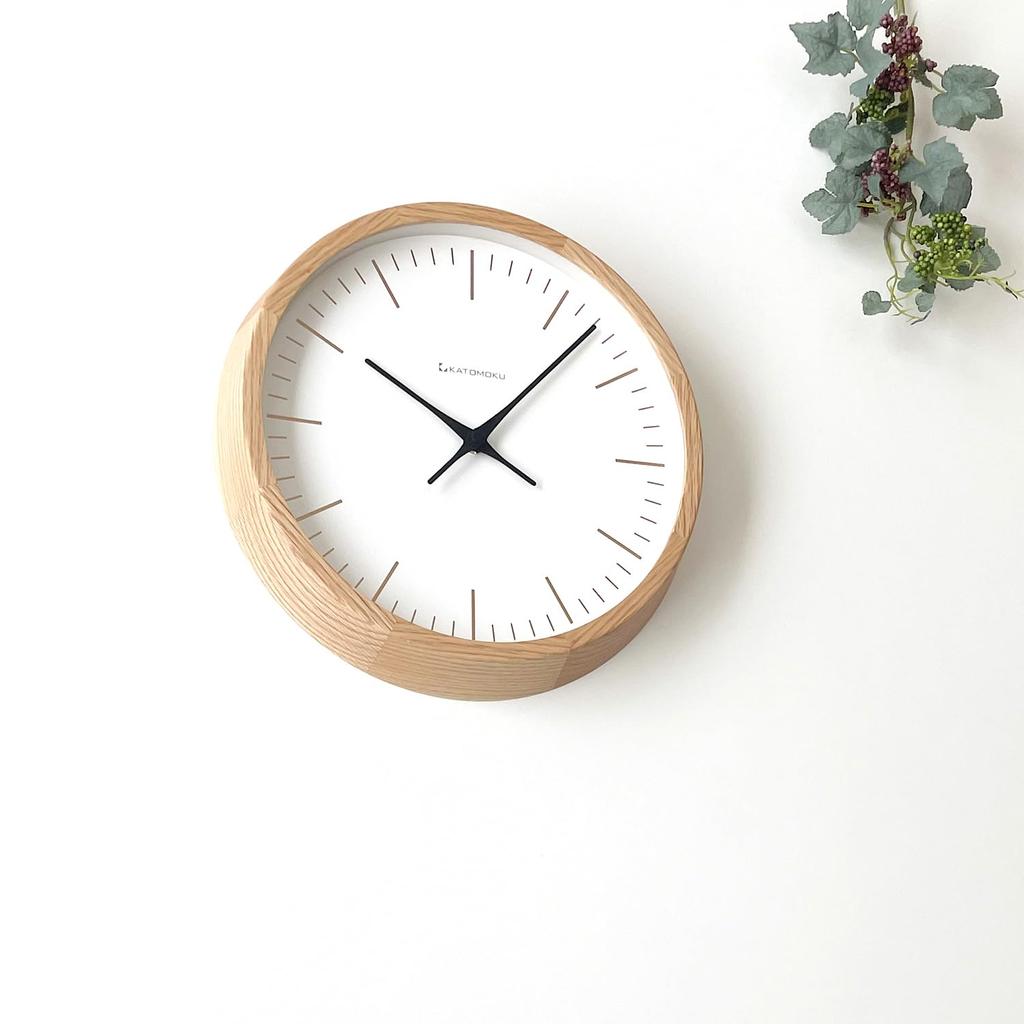 KATOMOKU Muku Clock 18 Oak Wall Clock with Continuous Second Hand km-129OA 306mm (quartz Clock)