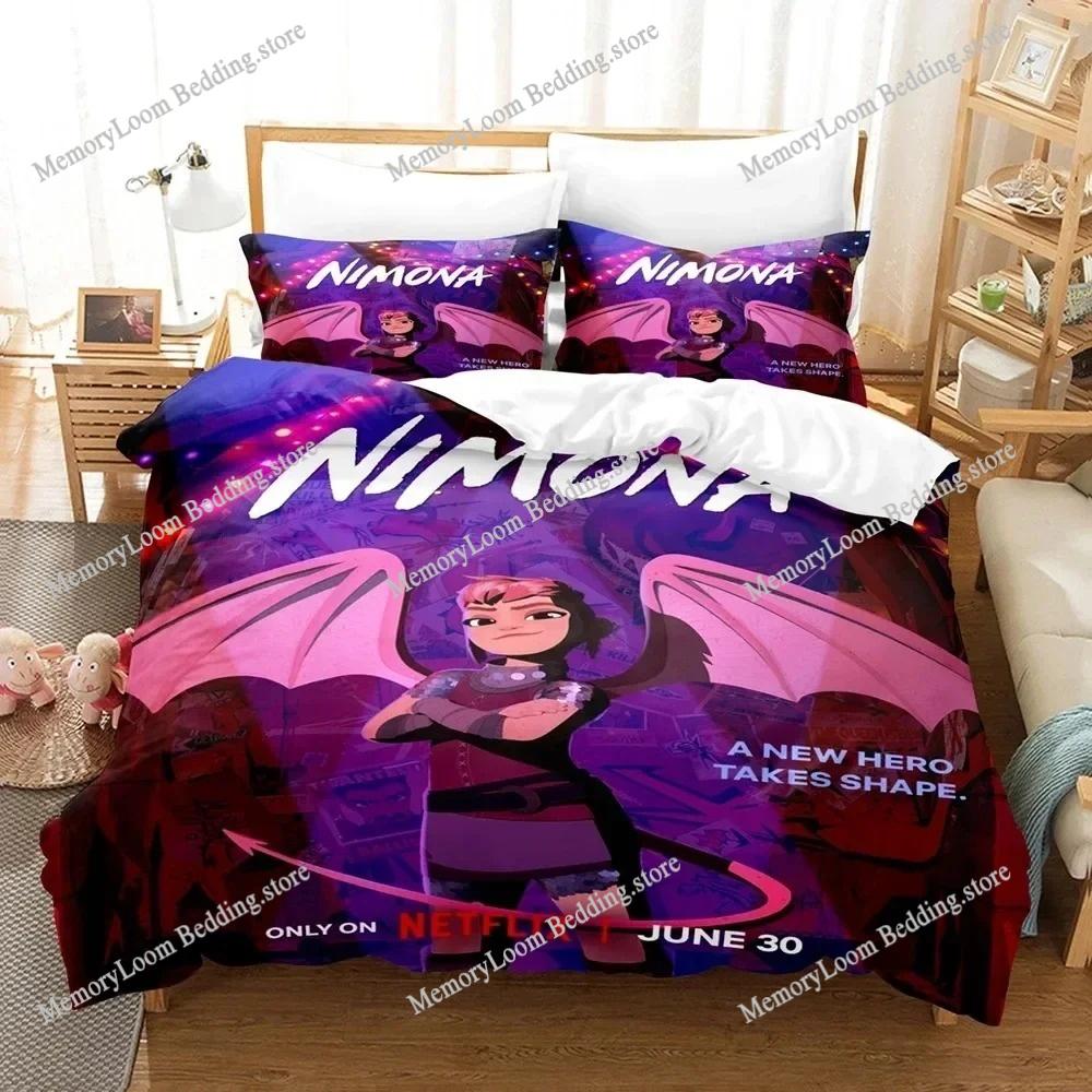 Movie Poster Cool The Nimona Bedding Set Single/Full/Queen Size 3D Print Duvet Cover Bedroom Decor Soft Set Home Textileextile