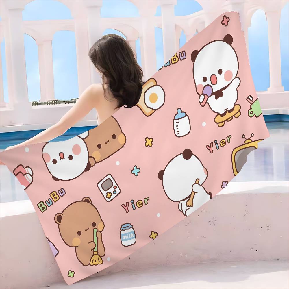 Süßes Bubu Dudu Strandtuch Bunte Badetücher für Mädchen Mikrofaser Schnelltrocknend Personalisiert Sandfrei Strand Yoga Spa Fitnessstudio Pool