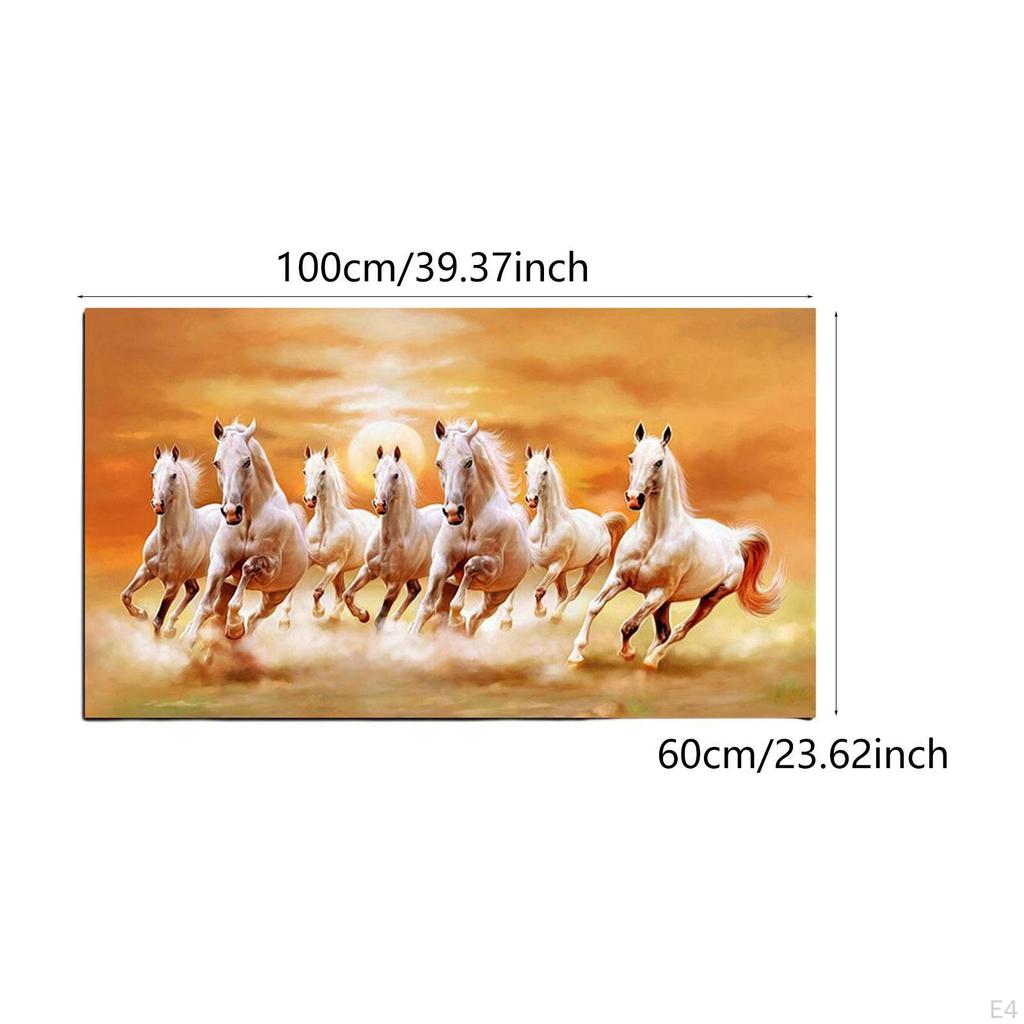 7 Running Horses Wall Decor Animal Painting Landscape Birthday Gift Unframed Style Canvas Print