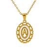 Titanium steel love hollow letter pendant female versatile fashion simple oval letter necklace female
