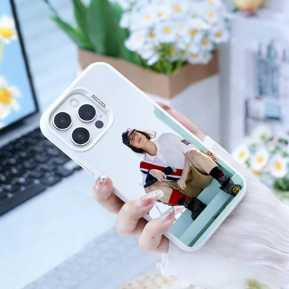 S-Singer B-Billie Eilish  Phone Case For iPhone17, 16,15,14,13,12 Pro Max White Candy Matte Shockproof Cover