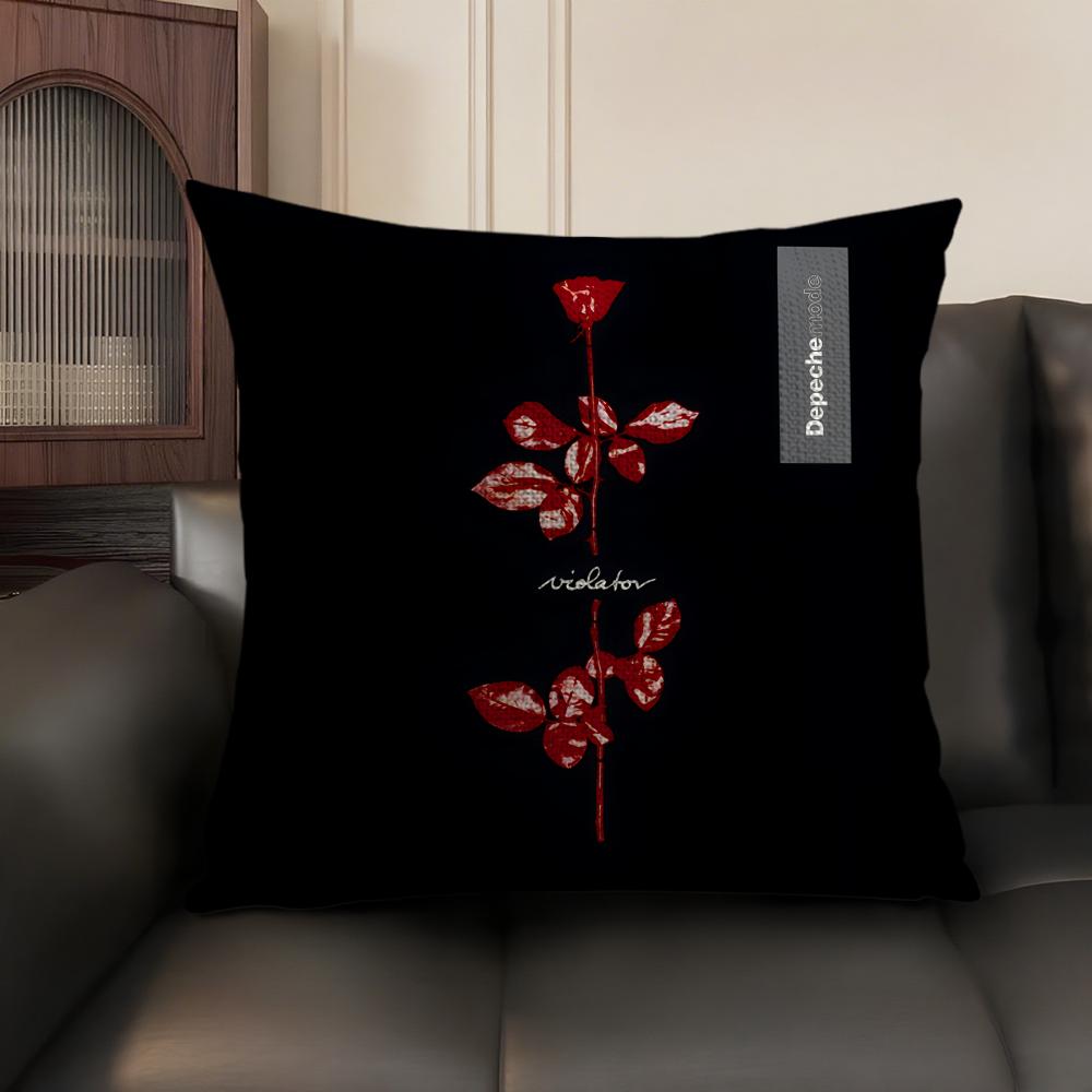 Federa per Cuscino Logo D-Depeche-Mode Lino Naturale Tessuto Biologico Stampa Double-Face Divano Arredamento per la Casa Federa per Cuscino Regalo