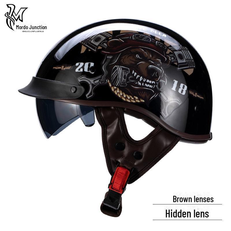 

Сертифицированный 3C ретро-мотоциклетный шлем, всесезонный, универсальный, подходит для мужчин и женщин - летний полушлем 2XL