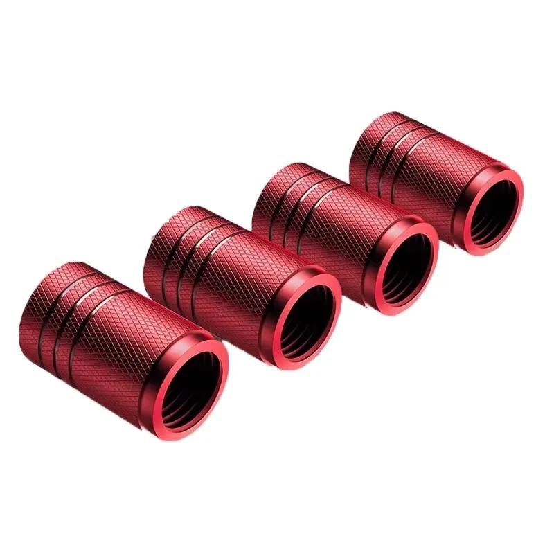 

4-Piece Universal Aluminum Tire Valve Stems Caps - Dustproof Wheel Stem Valve Core Protectors for Cars, Motorcycles & Bicycles красный