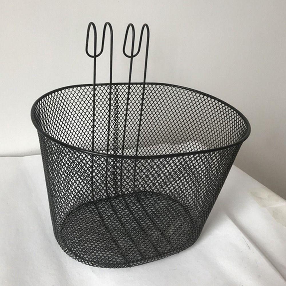 28*23*23cm Bike Front Basket Iron E-Scooter E-bike Basket Bicycle Front Handlebar Basket