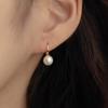 Simple Bread Pearl Earrings Fashionable and Versatile Ear Hooks Temperament Fashion Light Luxury Senior Sense of Earrings Section