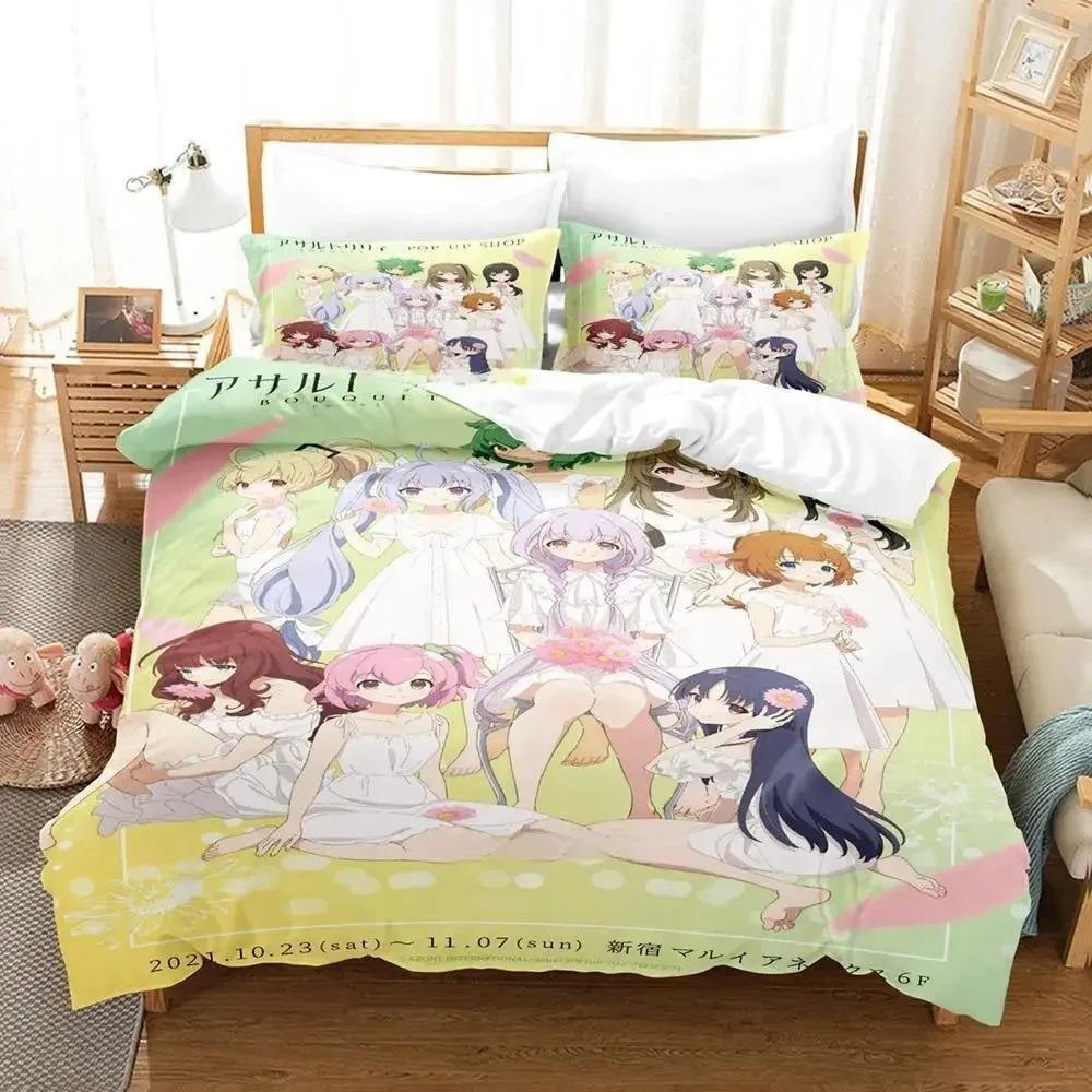 Assault Lily Bouquet Bedding Set Single Twin Full Queen King Size Bed Set Adult Kid Bedroom Duvetcover Sets Anime Bed Sheet Set