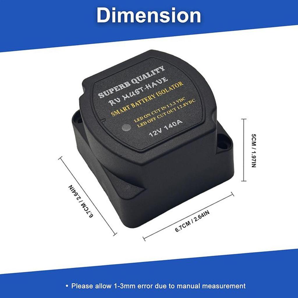 12V Smart Battery Isolator, Battery Protection Stabilizer for Car ATV Trailer Marine Yacht, Safety Power Preventer
