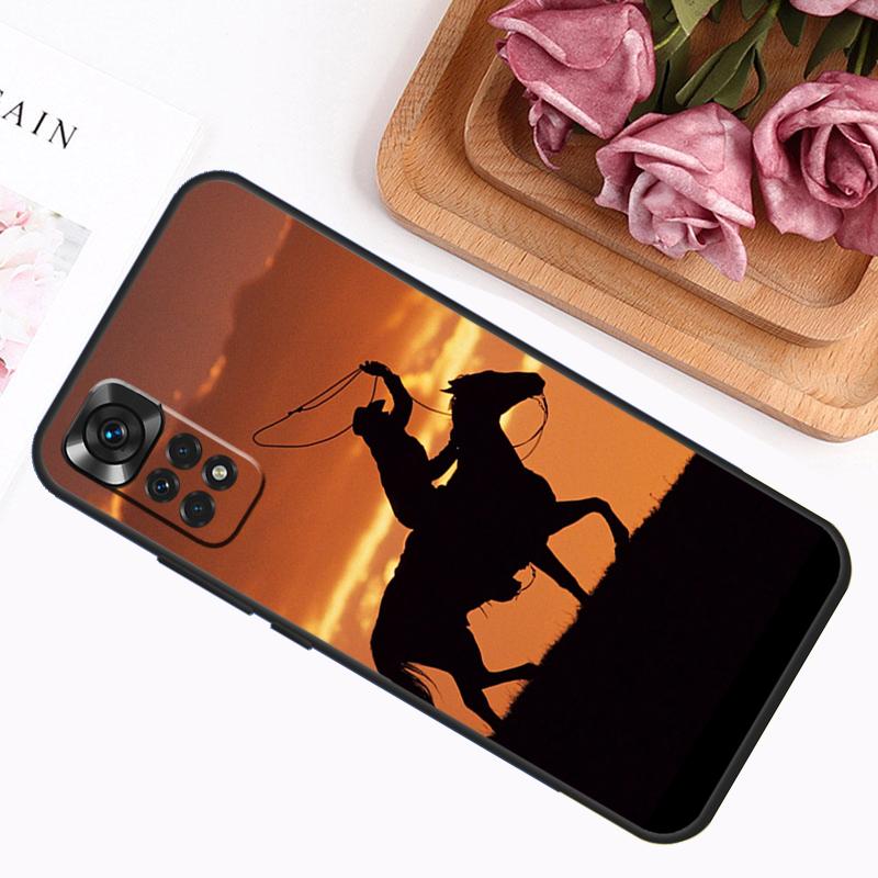 Rodeo Cowboy Lasso Horses For Xiaomi Redmi 9A 9C 9T 10C 12C Cover For Redmi Note 9 8 10 11 12 Pro 10S 11S 12S Case