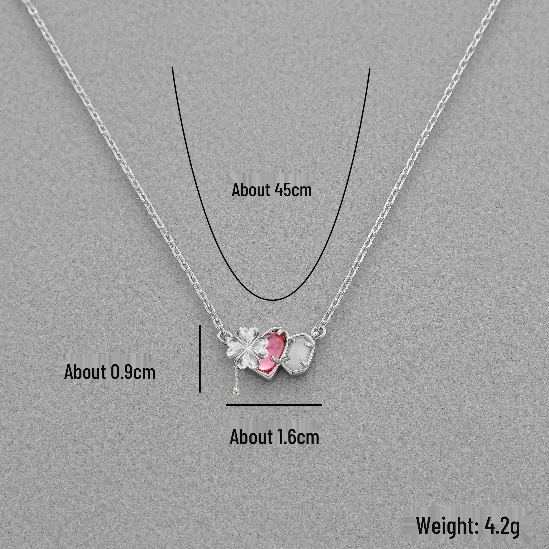 

KS Series Custom Valentine s Day Birthstone Necklace - Two-Tone Clavicle Chain