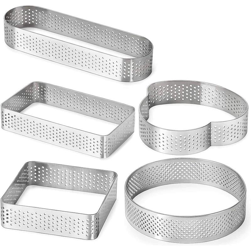 

LMETJMA 5 шт. кольца для выпечки из нержавеющей стали с перфорацией кольцо для выпечки французский десерт мусс фруктовый пирог кольцо для тарта JT396 серебряный
