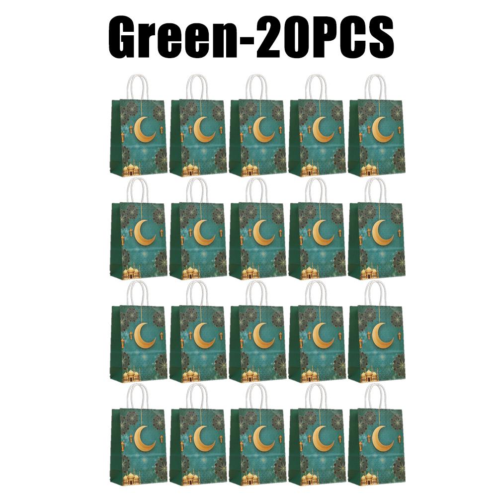 Ramadan Kraft Paper Gift Bags for Cookies Bulk Eid Mubarak Party Decor Islamic Favor Bags with Karim Design Festival Supplies