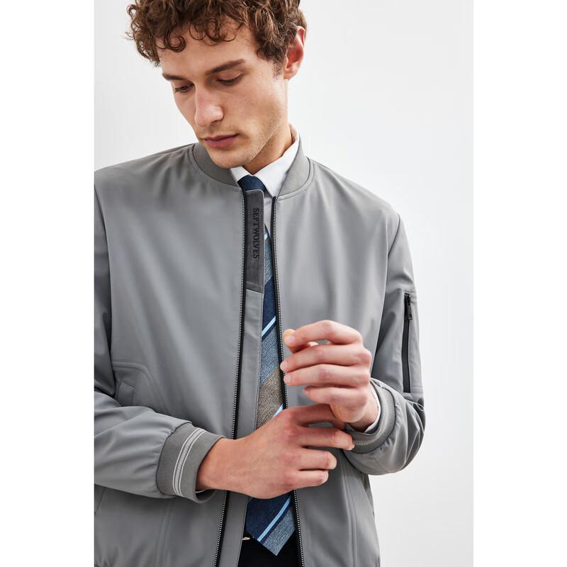 SEPTWOLVES Men's Wrinkle-Resistant Baseball Collar Jacket