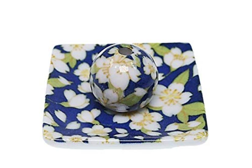 Sakuraen Small Square Plate Incense Holder, Mino Ware, Made in Japan, ACS WEB SHOP