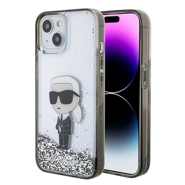 Karl Lagerfeld Klhcp15Slkknsk Iphone 15 / 14 / 13 6.1 Transparent Hardcase Liquid Glitter Ikonik