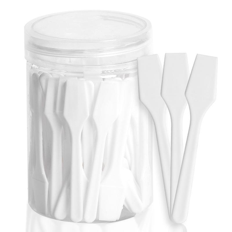 100 Pieces/box Cosmetic Spatulas Scoop Face Cream Mask Mud Mixing Plastic Spoon Beauty DIY Tools Eyes Facial Makeup Applicator