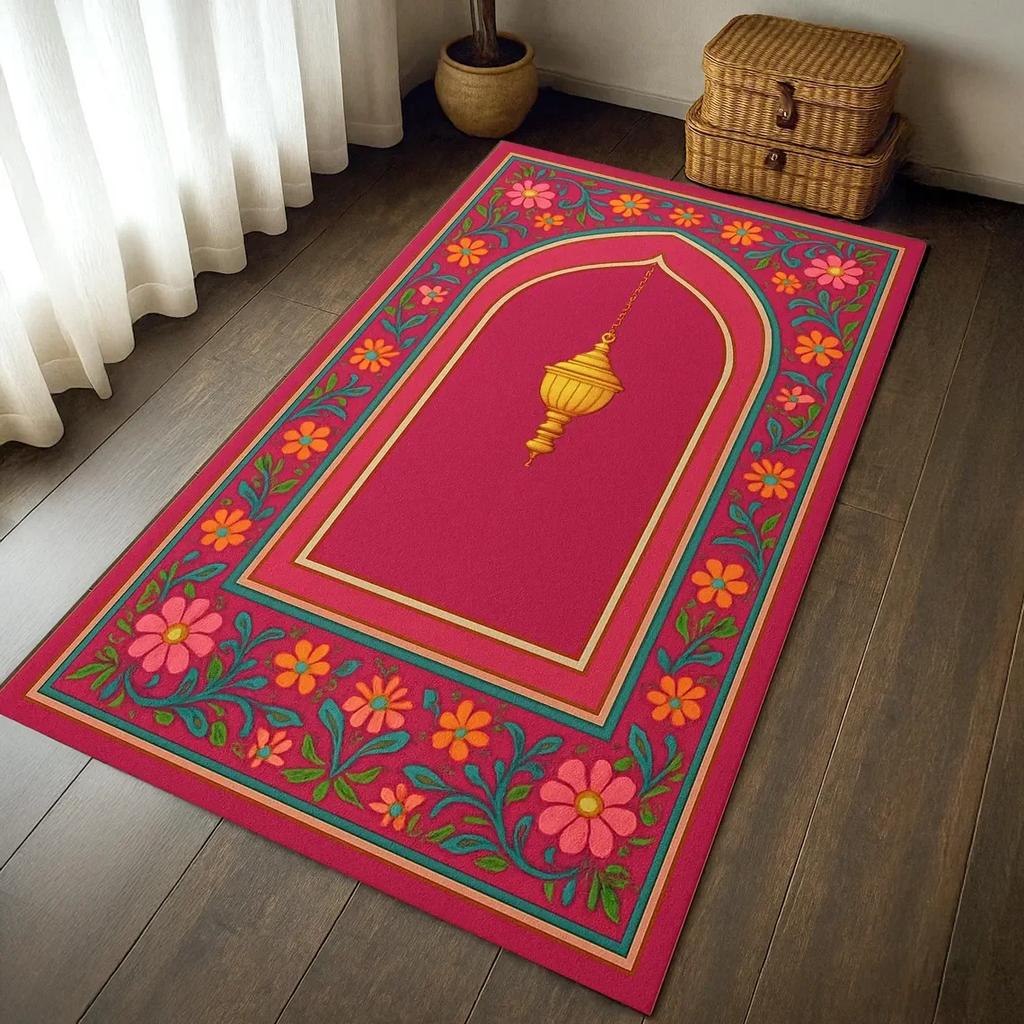 Personalized Prayer Rug for Muslim Modern Home Living Room Decor Rug Washable Carpet for Bathroom Kitchen Outdoor Indoor Decor