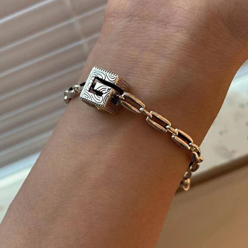 Koreanisches Vintage Lila Diamantwürfel Armband für Damen