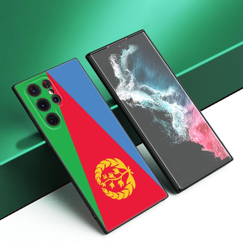 

Eritrea Flag Black Silicone Phone Case For Samsung Galaxy S23 S21 S20 FE S24 S22 Ultra S10E S10 S9 S8 Plus Samsung S9