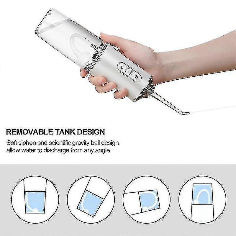 Oral Irrigator 3 Modes Usb Rechargeable Dental Water Jet 220ml Water Tank