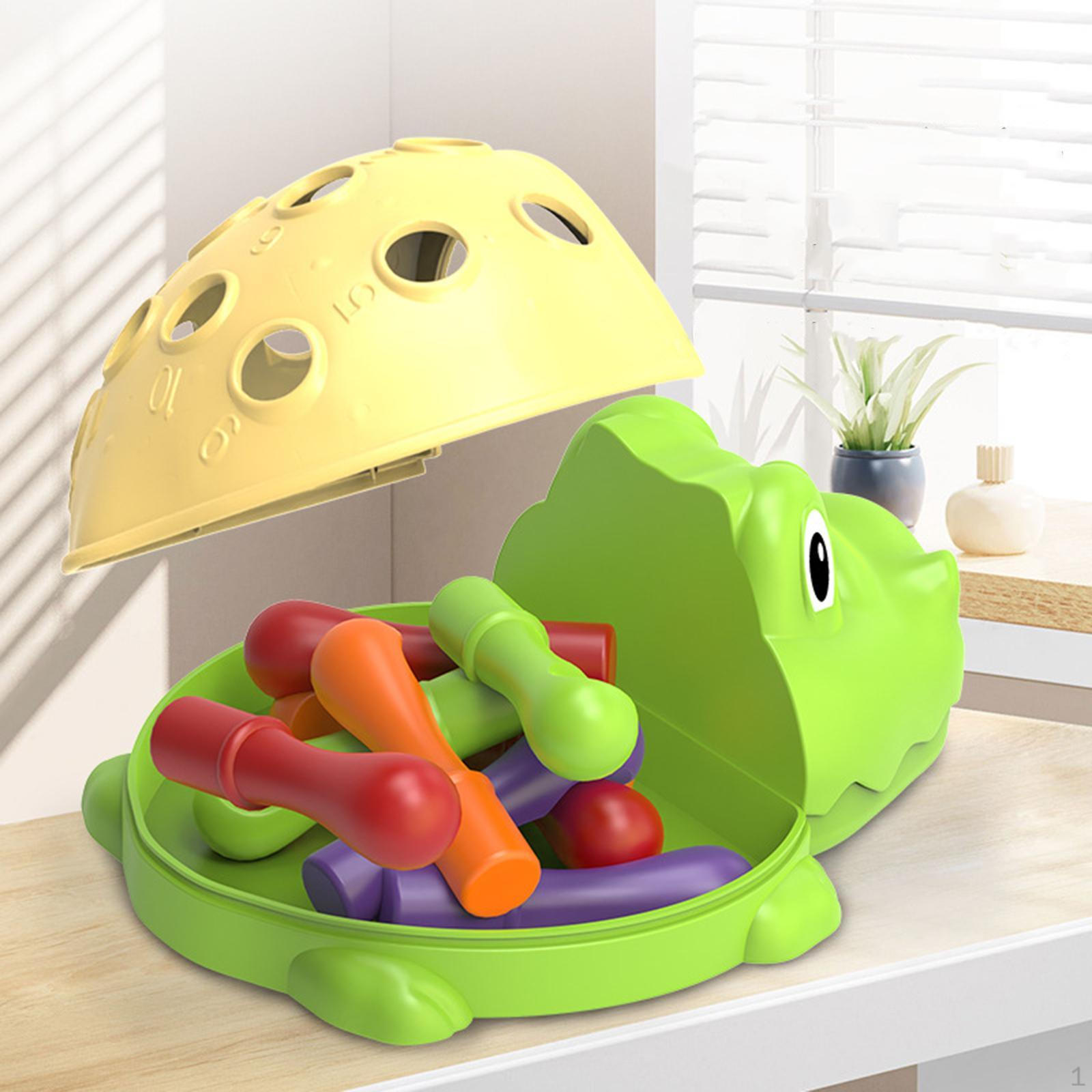 

Детские игрушки Монтессори, игровой набор «Вставка бегемота», обучающая игрушка для развития интеллекта и развития цветового восприятия зелёный