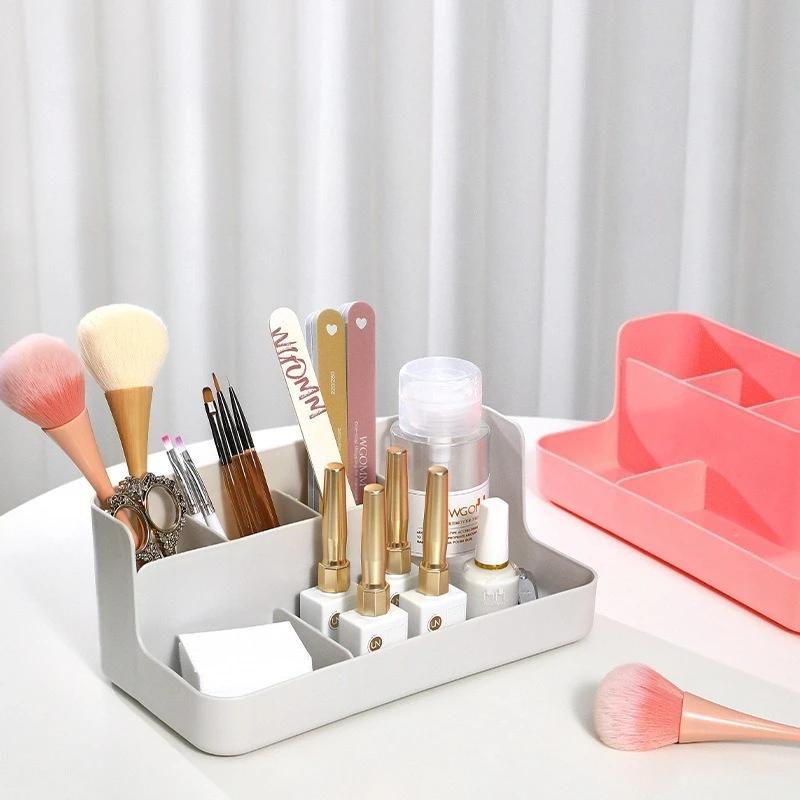 Cosmetic Storage Box - Plastic Vanity Organizer with Skincare Shelf, Perfect for Skincare Products,Space-Saving Beauty Holder