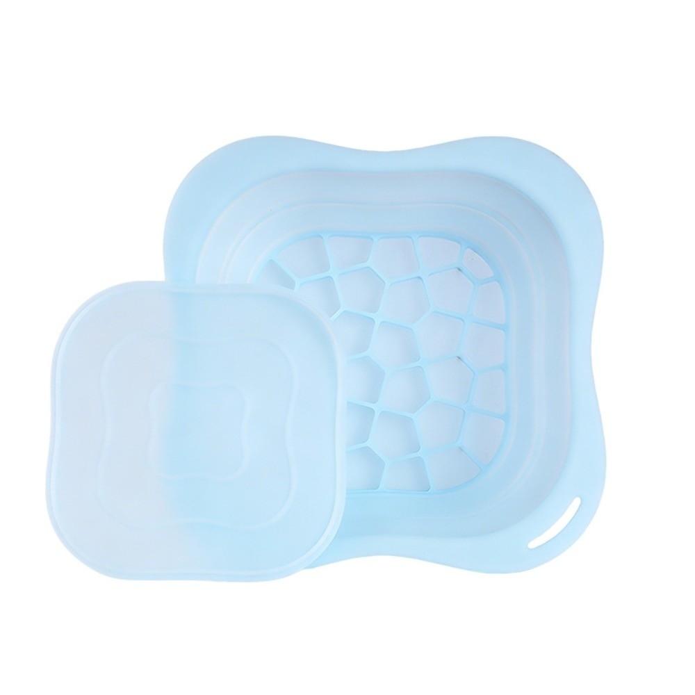 Foldable Face Ice Bath Bowl Built-in Ice Tray Silicone Portable Ice Basin Cold with Lid Face Dipping Bowl Beauty Tools