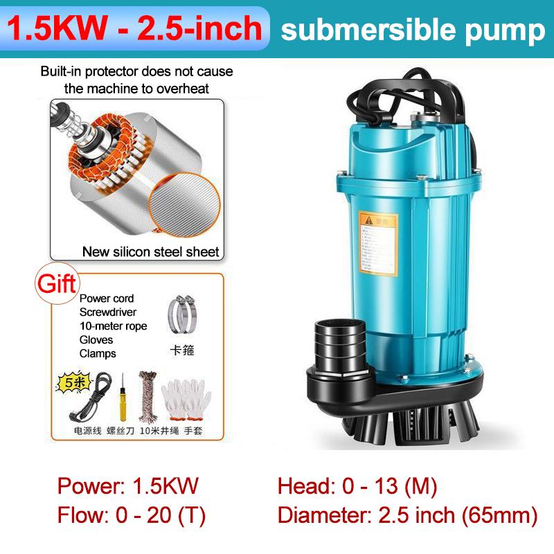 370W-1100W Submersible Pump, Agricultural Irrigation High-flow Water Pump,suitable for Garden,farm,swimming Pool Water Pumping