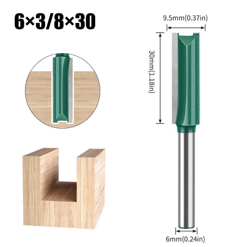 Straight Woodworking Router Bit Set Carpenter Milling Cutter 1/4″ 5/16″ 3/8″ 1/2″Cutting Diameter 6mm 6.35mm Shank