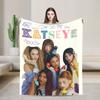 Katseye Kpop Knitted Blankets Fleece Sophia Lara Megan Ultra-Soft Throw Blankets for Car Sofa Couch Bedspread