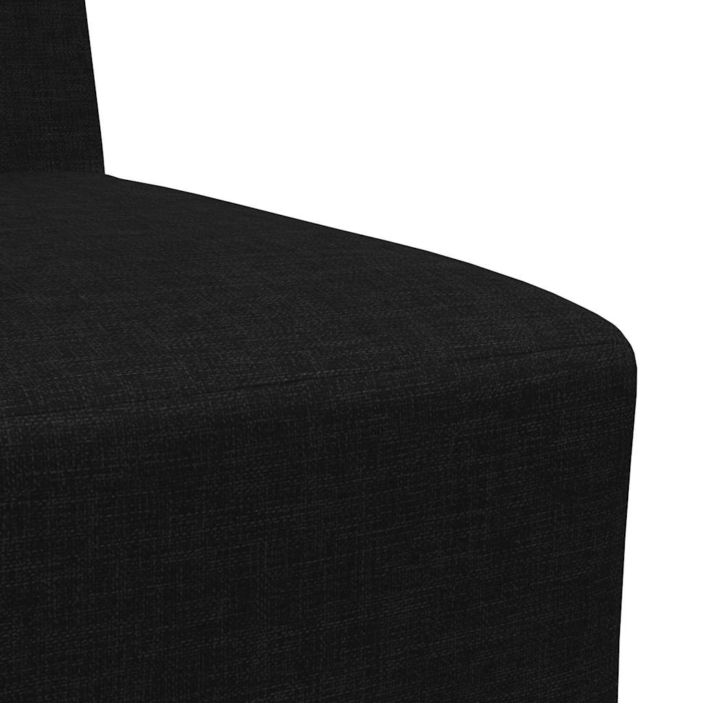Modular Armless Sofa 3 Piece Set Black 55 X 74 X 82 Cm Fabric