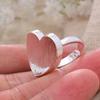 New Arrival Romantic Big Love Heart Platinum Plated Ladies Open Rings For Girlfriend Valentine's Day Gifts Never Fade