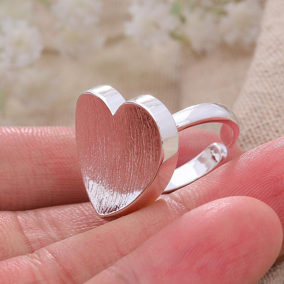 New Arrival Romantic Big Love Heart Platinum Plated Ladies Open Rings For Girlfriend Valentine's Day Gifts Never Fade